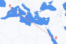 Flyreiser fra Al Bahah, Saudi-Arabia til Carcassonne, Frankrike