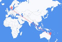 Vluchten van Bundaberg (regio), Australië naar Kopenhagen, Denemarken