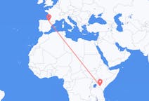 Vluchten van Nairobi, Kenia naar Pamplona, Spanje