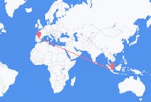 Flyreiser fra Palembang, Indonesia til Madrid, Spania