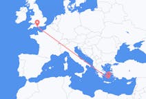 出发地 希腊出发地 圣托里尼前往英格兰的伯恩茅斯的航班