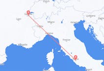 Vluchten van Rome, Italië naar Genève, Zwitserland