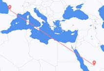 Flyreiser fra Wadi ad-Dawasir, til Bordeaux