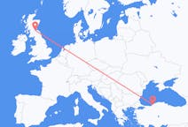 Lennot Edinburghista, Skotlanti Zonguldakille, Turkki