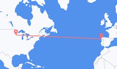 Flyreiser fra Minneapolis, USA til Vigo, Spania