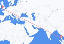 Flyreiser fra Surat Thani-provinsen, Thailand til Cardiff, Wales
