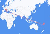 Flyg från Kadavu, Fiji till Cagliari, Italien