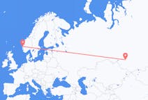 Vluchten van Novosibirsk, Rusland naar Bergen, Noorwegen