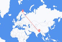 Vols de Durgapur, Inde pour Ivalo, Finlande