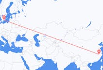 Lennot Huangshanin kaupungista, Kiina Ronnebyyn, Ruotsi