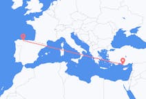 出发地 西班牙从 圣地亚哥·德尔蒙特目的地 土耳其加济帕萨的航班