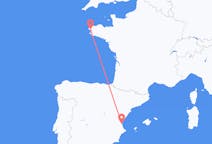 Flyg från Brest, Frankrike till Valencia, Spanien
