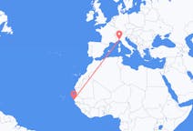 Flyrejser fra Dakar til Genova
