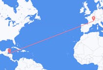 Flyrejser fra Coxen hul, Honduras til Lyon, Frankrig