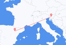 Flyrejser fra Ljubljana, Slovenien til Zaragoza, Spanien