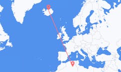 Vluchten van Ouargla, Algerije naar Akureyri, IJsland