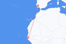 Vluchten van Ziguinchor, Senegal naar Faro, Napoli, Portugal