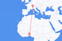 Flyreiser fra Cotonou, Benin til Torino, Italia