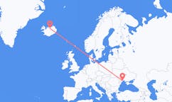Fly fra Odessa til Akureyri