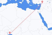 Flyreiser fra Cotonou, Benin til Gaziantep, Tyrkia