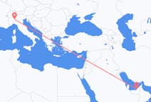 Flyrejser fra Abu Dhabi, De Forenede Arabiske Emirater til Milano, Italien