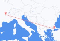 Flüge von Tekirdağ, die Türkei nach Lyon, Frankreich