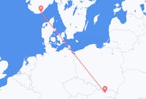 Vluchten van Poprad, Slowakije naar Kristiansand, Noorwegen