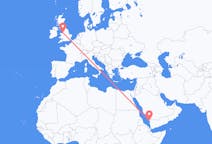 Flights from Jizan, Saudi Arabia to Liverpool, the United Kingdom