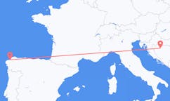 Flyreiser fra Banja Luka, Bosnia-Hercegovina til La Coruña, Spania