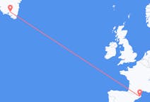Flyg från Girona, Spanien till Narsarsuaq, Grönland