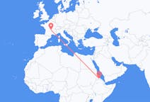 Flyg från Asmara, Eritrea till Clermont-Ferrand, Frankrike