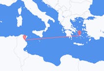 チュニジアのエンフィダから、ギリシャのパリキアまでのフライト