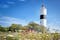 photo of the lighthouse of Lange Jan at the south cape of Swedish island Oland in the Baltic Sea.