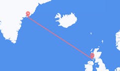 Vluchten van Kulusuk, Groenland naar Islay, Schotland