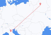 Flyg från Minsk, Vitryssland till Bologna, Italien