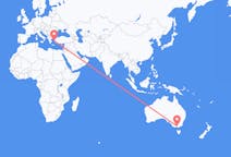オーストラリア、 メルボルンから、オーストラリア、ヒオス島へ行きのフライト
