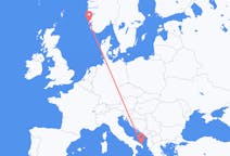 Flyreiser fra Haugesund, Norge til Brindisi, Italia
