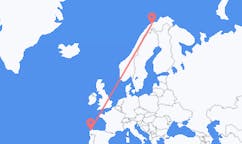 Flyrejser fra Sørkjosen, Norge til La Coruña, Spanien