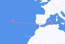 Vols de Béjaïa, Algérie vers Horta, portugal