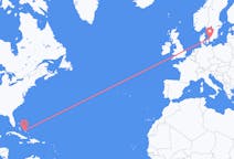 바하마발 조지 타운, 스웨덴행 엥엘홀름 항공편