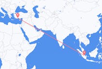 Flüge von Jambi-Stadt, Indonesien nach Antalya, die Türkei