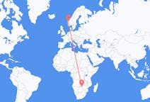 Flyg från Victoria Falls, Zimbabwe till Førde, Norge
