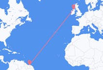 Flyreiser fra Paramaribo, Surinam til Derry, Nord-Irland