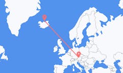 Vols de Grimsey, Islande pour Linz, Autriche