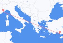 Flights from Gazipaşa, Turkey to Nice, France