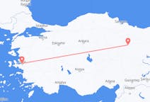 トルコのイズミルから、トルコのシバスまでのフライト