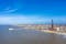 Photo of aerial view of the famous Blackpool Tower and beach on a beautiful Summer day on one of Great Britains most popular holiday destinations, England.