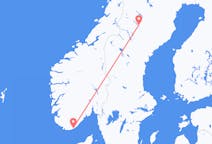 Flyg från Kristiansand till Vilhelmina