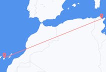 Vluchten van Tunis, Tunesië naar Las Palmas (ort i Mexiko, Veracruz, Tihuatlán), Spanje