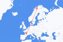 Flyg från Toulouse, Frankrike till Kiruna, Sverige